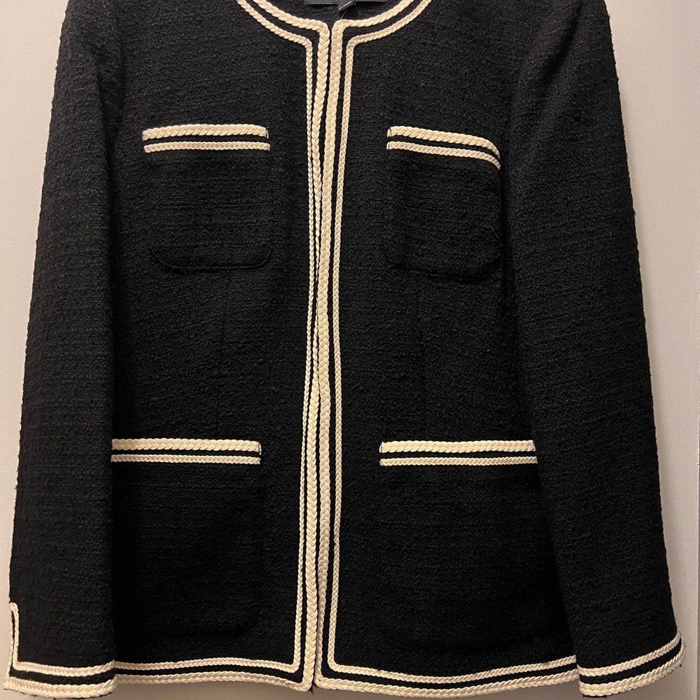 Elegant J Crew Black and Cream Women's Jacket
